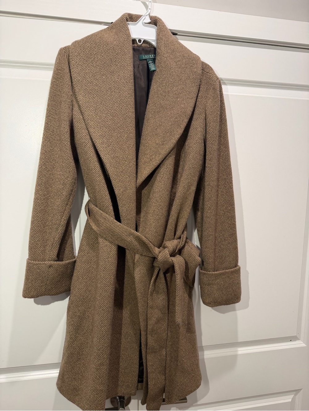 Lauren Ralph Lauren Brown Plaid Shawl-Collar Blazer - Size L